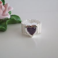 Ring "Lila glashjärta" (16 mm)