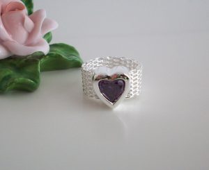 Ring "Lila glashjärta" (16 mm)