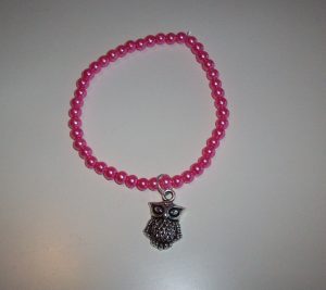 Armband "Rosa med uggla"