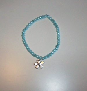 Armband "Turkos med blomma"