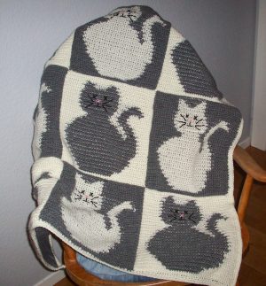 Handvirkad filt "Katt" - Bild 2