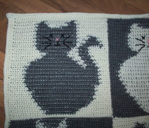 Handvirkad filt "Katt" - Bild 3