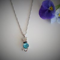 Halsband "Katt-turkos"