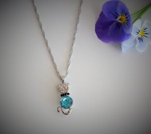 Halsband "Katt-turkos"