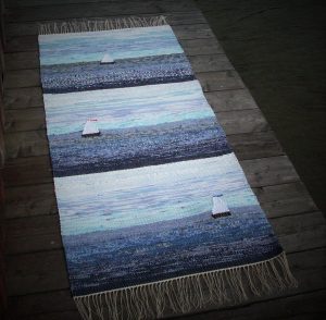 Matta "Segelbåtar" 1,60 m. fransar