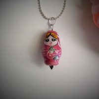 Halsband "Babushka rosa"