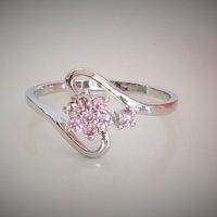 Ring "Liten blomma rosa" (18mm)