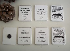 Kylskåpsmagneter "Budskap"